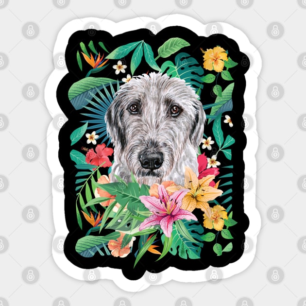 Tropical Irish Wolfhound Sticker by LulululuPainting